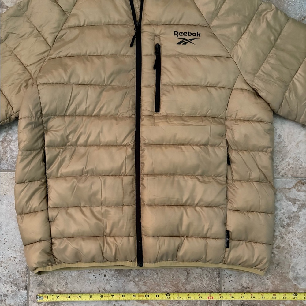 REEBOK Men's Glacier Shield Jacket Zip Insulated Resistant Hood Sand NWT Size XL - Picture 11 of 11